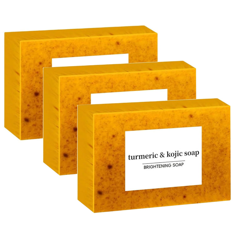 3PCS Turmeric Soap Bar, Organic Turmeric Soap for Dark Spots & Acne, for Hyperpigmentation, Smooth Skin, All Natural Turmeric Soap Bar, Deep Cleansing Turmeric Soap