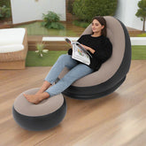 Inflatable Lazy Sofa Deck Chair & Foot Stool 2 PC Set.