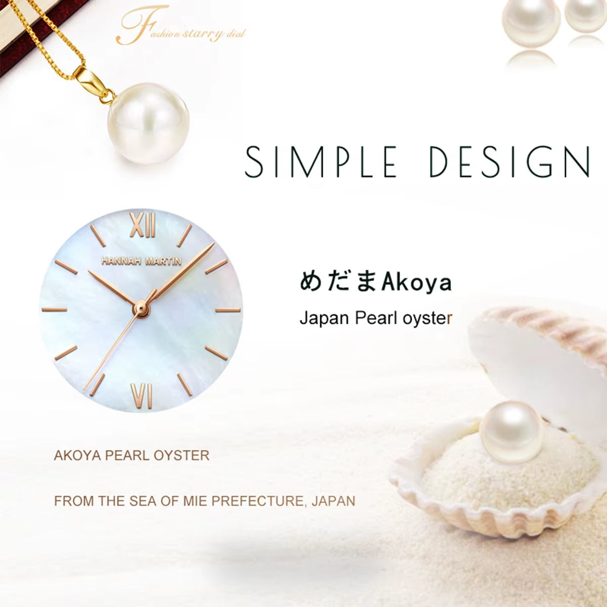 2023 NEW Japan Quartz Pearl Oyster Jade Stone White Shell Waterproof Ladies Full Stainless Steel Classic Wrist Watches for Women