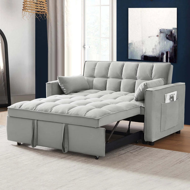 Loveseat Convertible Sleeper Sofa Bed, Black.