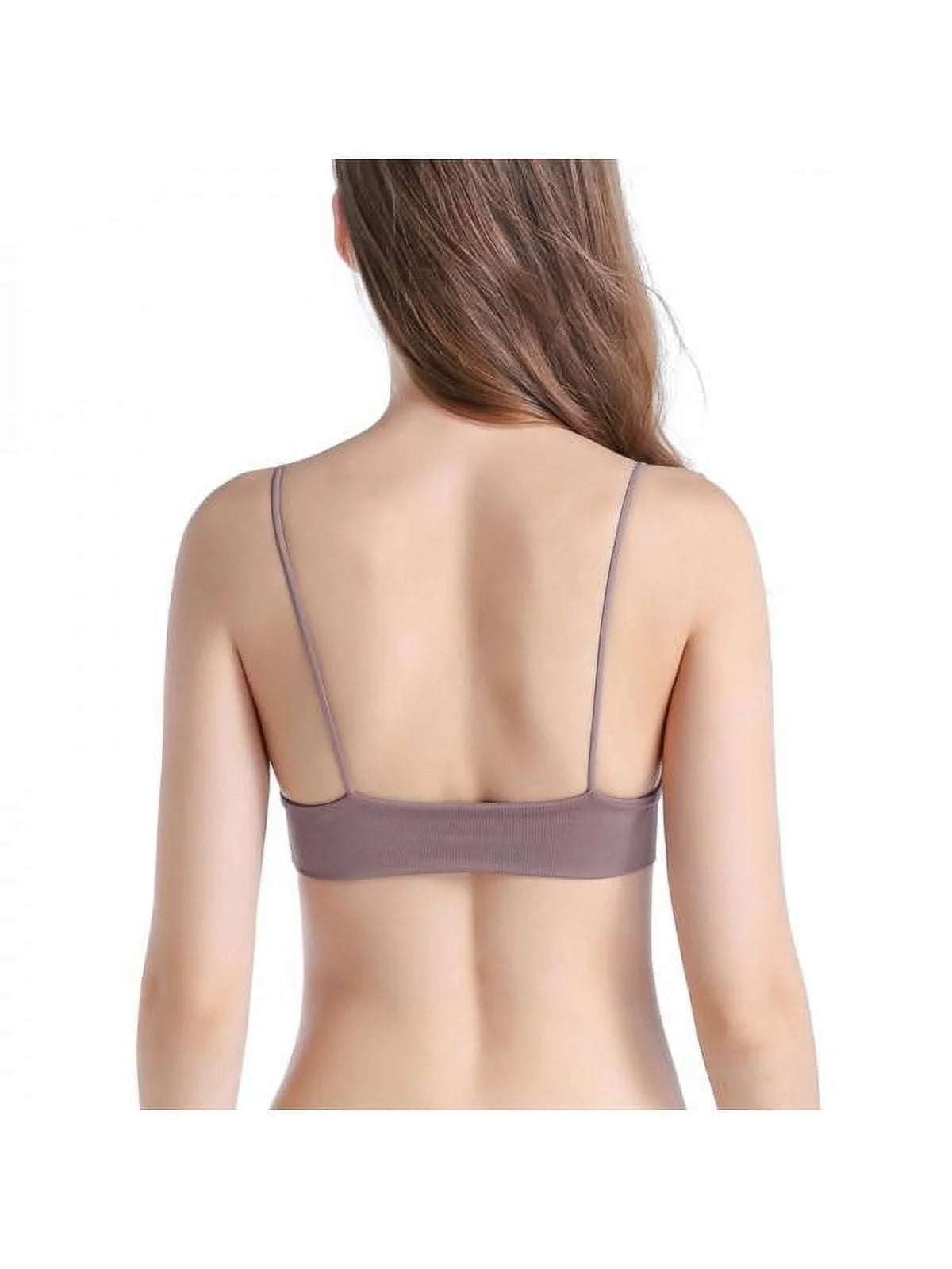 Women Thin Shoulder Strap Padded Sport Bra Lady Seamless Deep V Underwire Bra Bikini Bra Brassiere Underwear