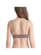 Women Thin Shoulder Strap Padded Sport Bra Lady Seamless Deep V Underwire Bra Bikini Bra Brassiere Underwear