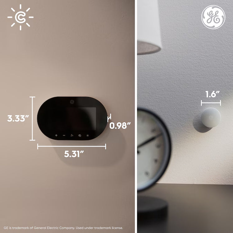 Black Smart Thermostat with Wi-Fi Compatibility.