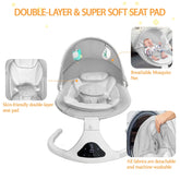 Baby Swing,  Baby Swings for Infants Electirc Baby Rocker Bouncer with Remote Control and Music, Gray.