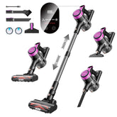 Cordless Vacuum Cleaner, 300W 23Kpa Powerful Suction Vacuum with LED Display, 3 Suction, 48Mins Runtime, Lightweight Stick Cleaner with Sofa Brush for Hard Floor/Carpet/Pet Hair/Car, Black.