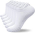 Men Ankle Athletic Running Socks Cushioned Breathable Low Cut Sports Tab Socks Sneaker for Women White Large