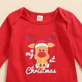 My First Christmas Toddler Baby Girl Boy Clothes Xmas Deer Outfit Striped Top T-Shirt Pant Trousers Girl Clothes Winter (My 1St Christmas, 3-6 Months)