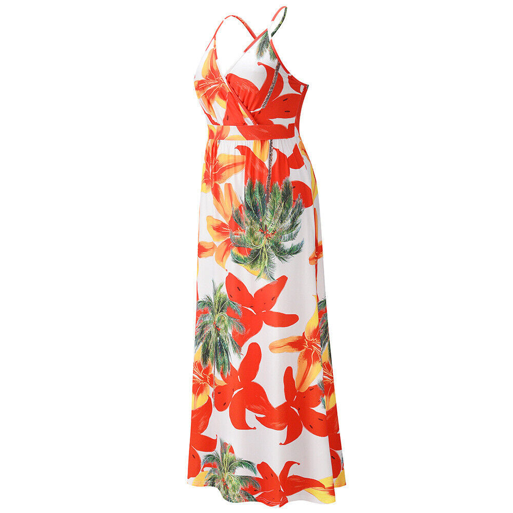 Women Ladies Boho Floral Maxi Dress Cocktail Party Evening Summer Beach Sundress