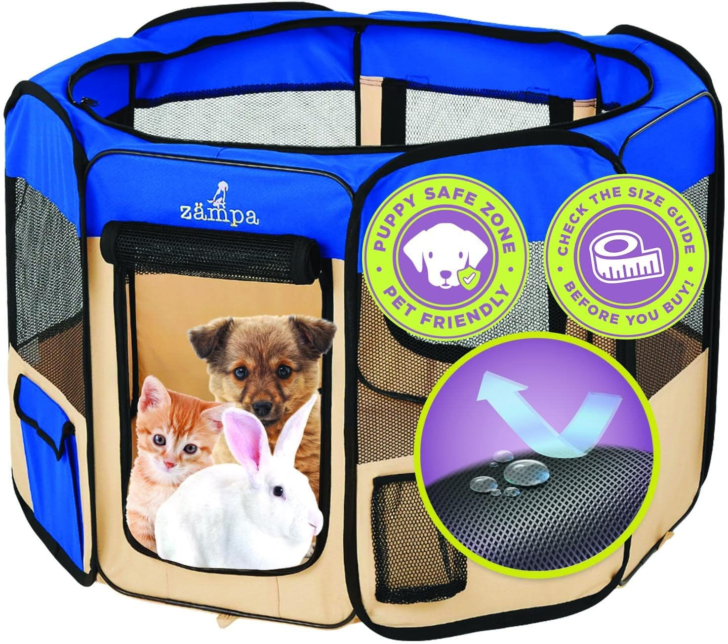 Puppy Playpen Extra Small 29"X29"X17" Portable Pop up Playpen for Dog and Cat, Foldable | Indoor/Outdoor Kitten Pen & Travel Pet Carrier + Carrying Case.