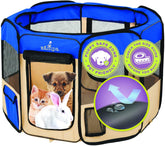 Puppy Playpen Extra Small 29"X29"X17" Portable Pop up Playpen for Dog and Cat, Foldable | Indoor/Outdoor Kitten Pen & Travel Pet Carrier + Carrying Case.