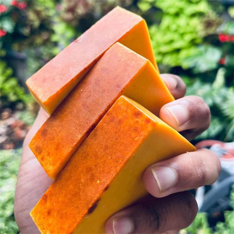 3PCS Turmeric Soap Bar, Organic Turmeric Soap for Dark Spots & Acne, for Hyperpigmentation, Smooth Skin, All Natural Turmeric Soap Bar, Deep Cleansing Turmeric Soap