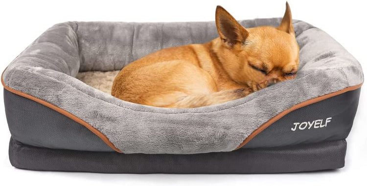 Large Memory Foam Dog Bed, Orthopedic Dog Bed & Sofa with Removable Washable Cover and Squeaker Toy as Gift