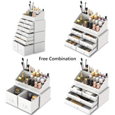 Makeup Cosmetic Organizer Storage Drawers Display Boxes Case with 12 Drawers (White)