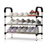 5 Tier Shoe Rack, Stackable Metal 15 Pairs Shoes Organizer Storage Shelf for Closet Door Entryway.