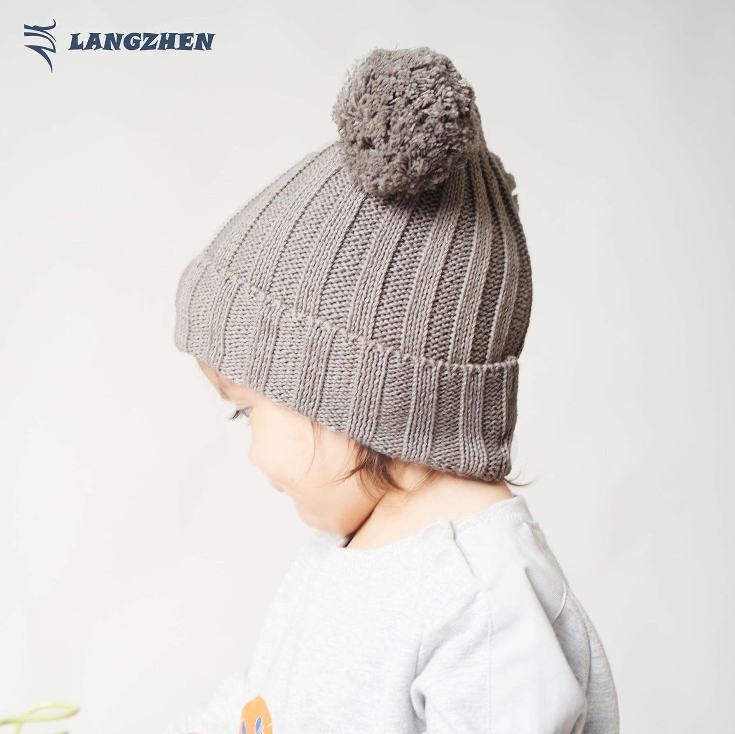 Winter Warm Knitted Baby Hats for Girls Pom Pom Kid Toddler Boys Beanies Cap with Fleece Lining