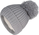 Winter Warm Knitted Baby Hats for Girls Pom Pom Kid Toddler Boys Beanies Cap with Fleece Lining