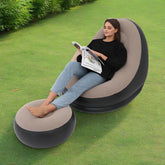 Inflatable Lazy Sofa Deck Chair & Foot Stool 2 PC Set.