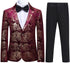 Boys Jacquard Suit Slim Fit Tuxedo Suits Jacquard Notch Lapel Tux Jacket Pants Party Formal Wear