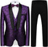 Mens Tuxedo Suits Slim Fit 3 Piece Formal Skinny Tuxedo Suit Set Shawl Lapel Paisley Suits Men for Wedding Prom