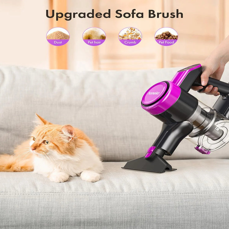 Cordless Vacuum Cleaner, 300W 23Kpa Powerful Suction Vacuum with LED Display, 3 Suction, 48Mins Runtime, Lightweight Stick Cleaner with Sofa Brush for Hard Floor/Carpet/Pet Hair/Car, Black.