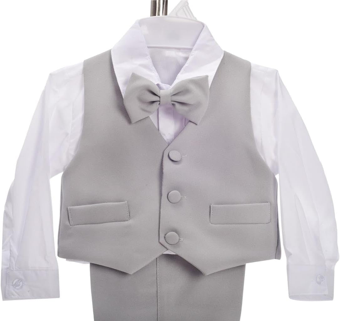 Baby Toddler Boy 5 Pcs Set Formal Tuxedo Suits No Tail Wedding Christening Baptism Outfits