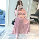 2024 Summer Maternity Dress Stand Collar Cheongsam Cute Puff Sleeve Print Pregnancy Dresses Fashion Clothes for Pregnant Women