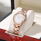 2023 NEW Japan Quartz Pearl Oyster Jade Stone White Shell Waterproof Ladies Full Stainless Steel Classic Wrist Watches for Women