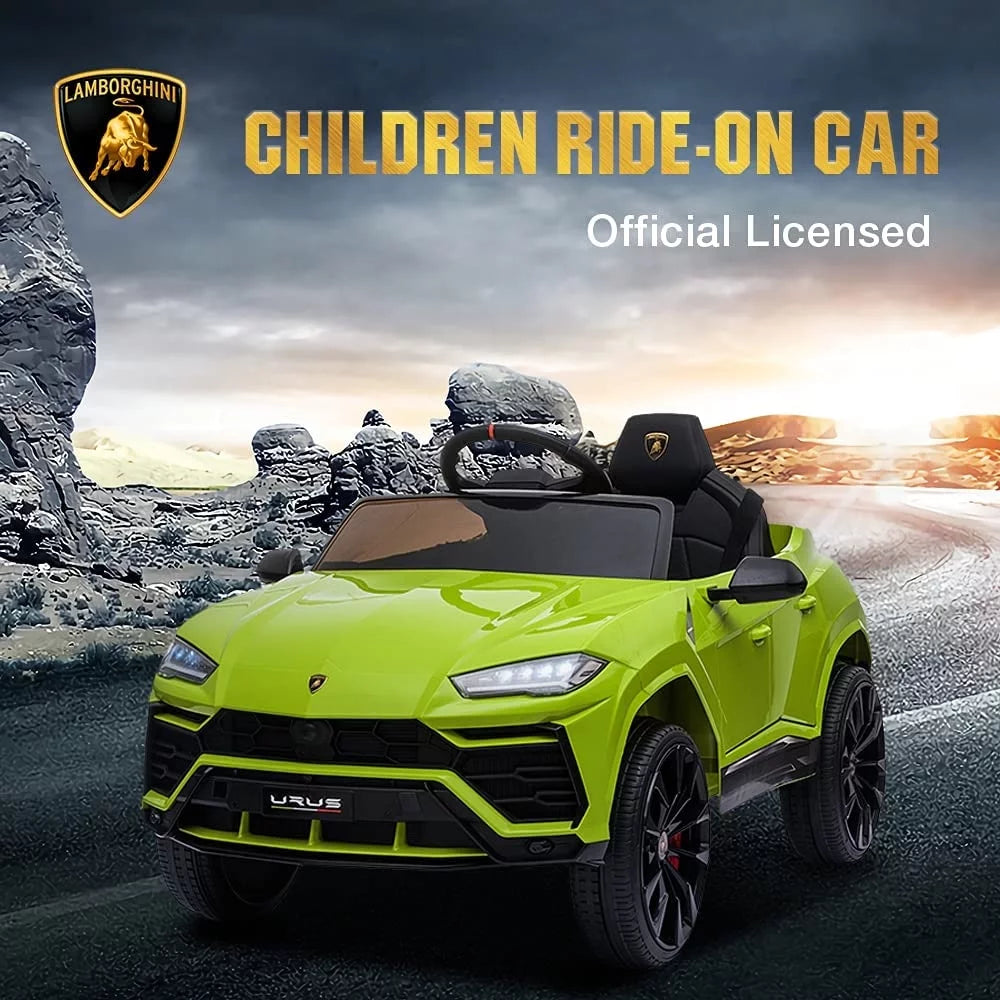 Lamborghini Urus 12V Electric Powered Ride on Car Toys for Girls Boys, Green Kids Electric Vehicles Ride on Toys with Remote Control, Foot Pedal, MP3 Player and LED Headlights, CL61