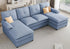 Sectional Couches for Living Room, U-Shaped Couch 4 Seat Sofa Set with Double Chaises, Modern Fabric Modular Sectional