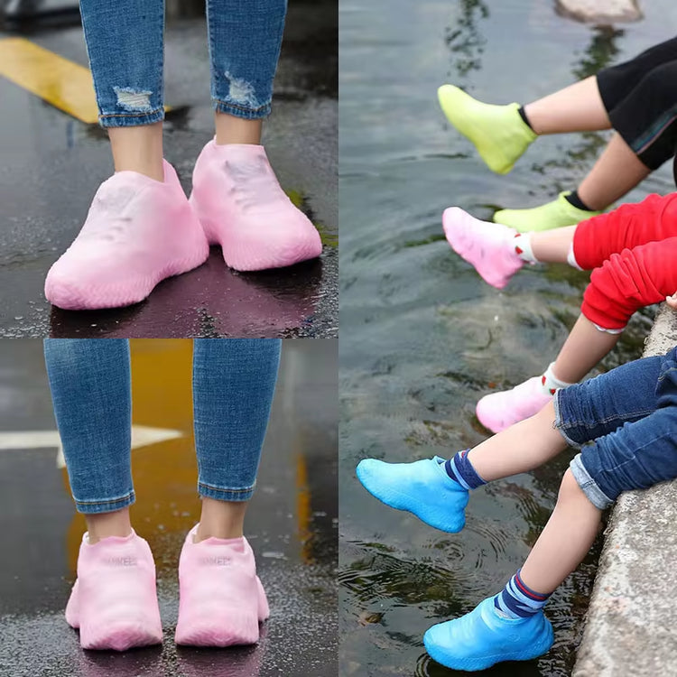 Reusable Waterproof Rain Shoes Covers Silicone Outdoor Rain Boot Overshoes Walking Shoes Accessories Reusable Shoe Cover 1Pair.