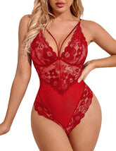 Womens Snap Crotch Lingerie Lace Teddy One Piece Babydoll Sexy Mini Bodysuit