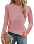 Textured Blouses for Women Crewneck Dressy Womens Tops Casual Long Sleeve Fall Shirts