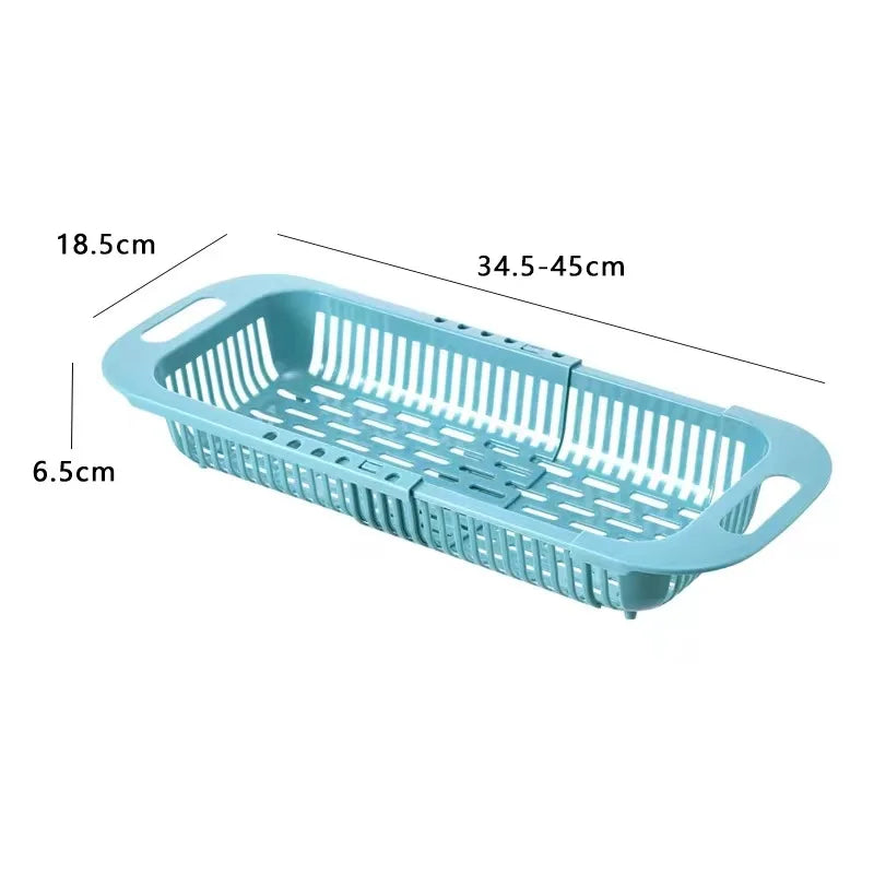 Drain Basket Bowl Rack Kitchen Fruit Basin Storage Rack Sink Retractable Sink Storage Rack