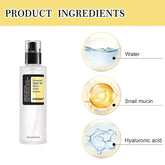 Snail Mucin Serum 96% Power Repairing Essence Hydrating Serum for Face with Snail Secretion Filtrate 3.38 Fl.Oz 100Ml