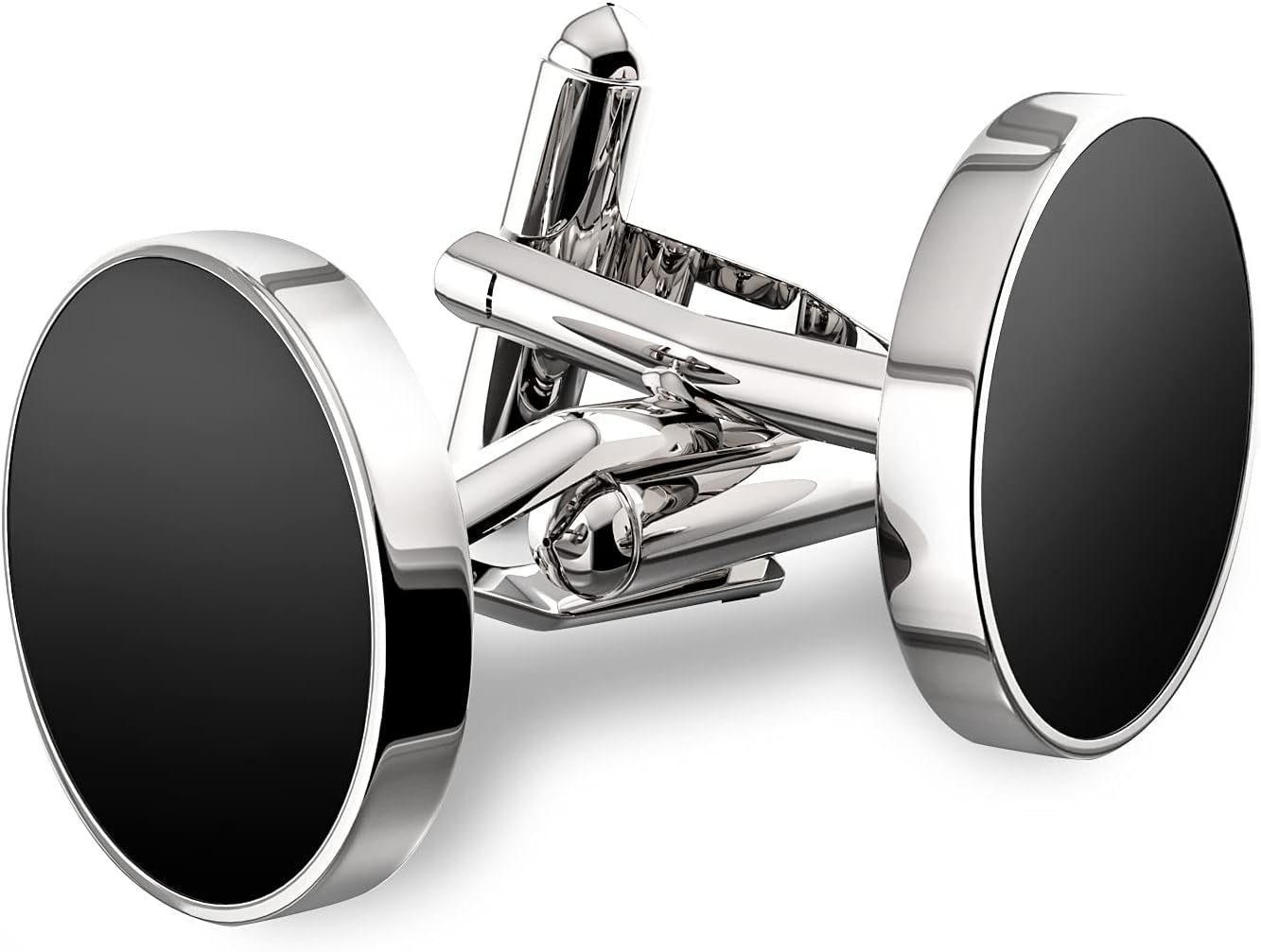 Cufflinks for Men, 316L Stainless Steel Tuxedo Shirt Cuff Links Shirt Accessories Unique Business Groom Wedding Black Silver Gold Jewelry for Son, Father, Husband, Boyfriend