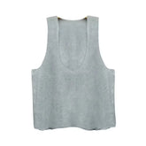 Sexy Women Tank Tops Casual V Neck Sleeveless Underwear Loose Solid Vest Deep V Neck Tank Tops Hollow Seduction Erotic Sleepwear