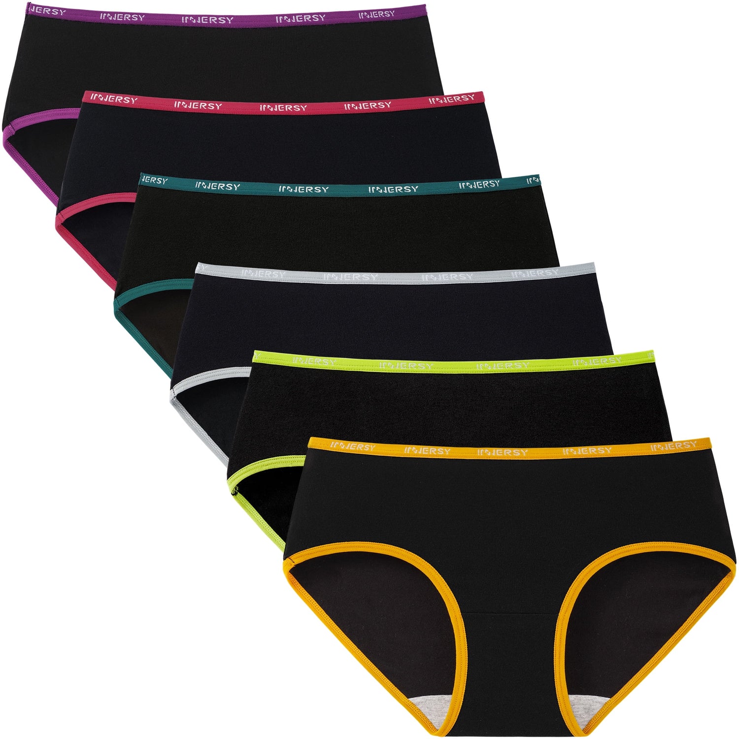 Hipster Panties for Women Soft Cotton Sport Underwear Wide Waistband 6-Pack (X-Large, Basics)