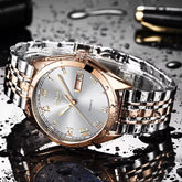 Fashion Women Watches Ladies Top Brand Luxury Waterproof Gold Quartz Watch Women Stainless Steel Date Wear Gift Clock 2021