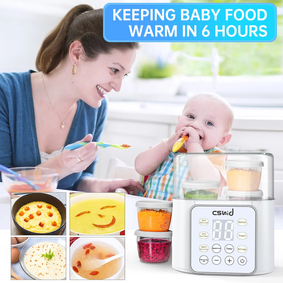 Baby Bottle Warmer, 9-In-1 Fast Milk Warmer Babies Food Heater & Defrost.