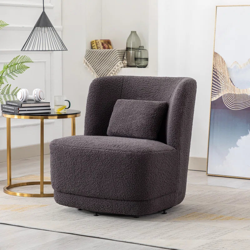 Prattsburgh 26.23" Wide Swivel Barrel Accent Chair.