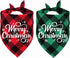 2 Pack Christmas Plaid Dog Bandanas, Merry Christmas Snowflake Holiday Plaid Dog Bandanas for Small Medium Dog Christmas Costume Decorations (Red & Green, White Merry Christmas)