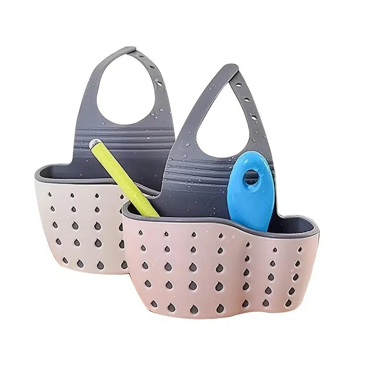 1PC Kitchen Organizer Adjustable Snap Sink Sponge Holder Kitchen Hanging Drain Basket Kitchen Gadgets