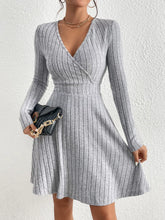 New for Autumn/Winter 2024 Women Knit Slim Sexy Bodycon Dress V-Neck Long Sleeve Dress Solid Casual Midi Sweater Dress