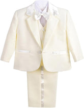 Baby Toddler Boy 5 Pcs Set Formal Tuxedo Suits No Tail Wedding Christening Baptism Outfits