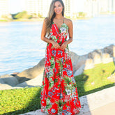 Women Ladies Boho Floral Maxi Dress Cocktail Party Evening Summer Beach Sundress