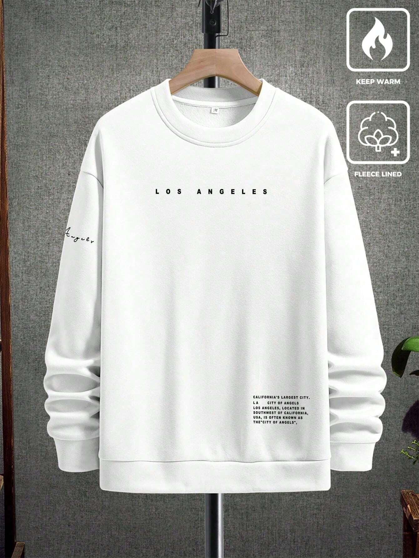 Manfinity Homme Men Slogan Graphic Sweatshirt Vacation Long Sleeve Sweatshirt, for Friends, Husband, Boyfriend Gifts