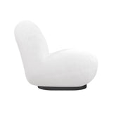 Harley Swivel Accent Chair with Boucle Fabric and Black Base, White.