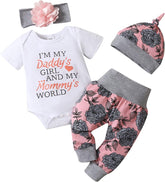 Newborn Baby Girl Clothes Infant Baby Ruffle Romper +Pants + Headband 3 PCS Outfits Set