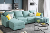 Modular Sectional Sofa U Shaped Sectional Couch with Reversible Chaise Modular Couch with Storage, Bluish Grey