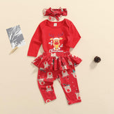 My First Christmas Toddler Baby Girl Boy Clothes Xmas Deer Outfit Striped Top T-Shirt Pant Trousers Girl Clothes Winter (My 1St Christmas, 3-6 Months)